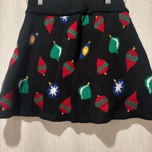 Xhilaration Holiday Knit Ornament Skirt | Black Multicolor | Small